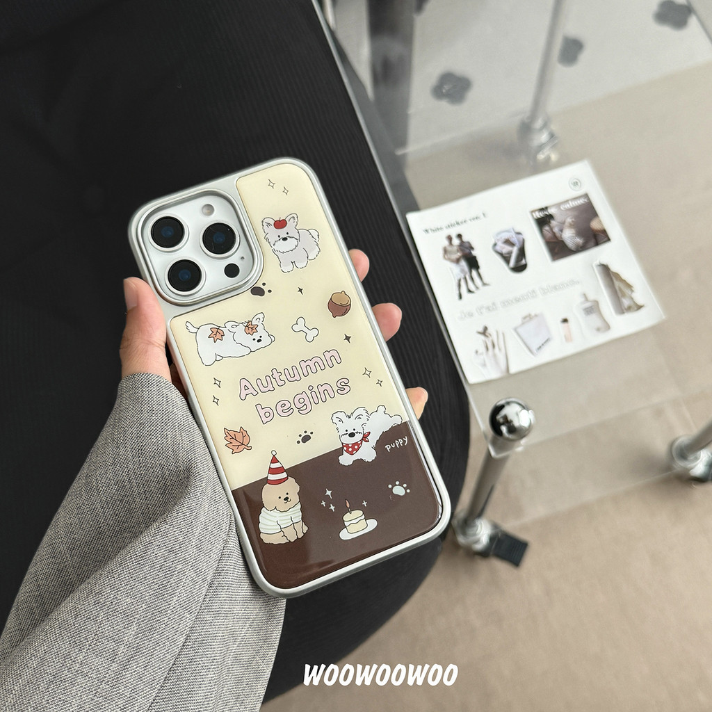 น่ารักลูกสุนัขเคสโทรศัพท์ Drop-Resistant สําหรับ iPhone 16 Promax 15 Promax 11 12 13 14plus 15plus 16e 16plus 15pro