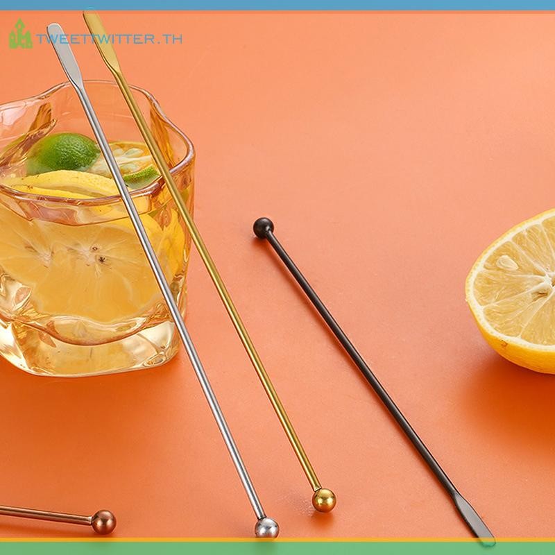 Tweet 304 สแตนเลสสตีลกาแฟกวน Stick Bar น้ําผลไม้ Rio ค็อกเทล Creative Mixer Stick แชมเปญ Swizzle Sti