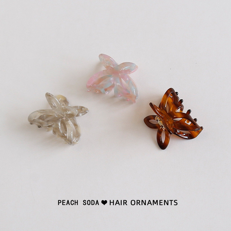 MAUROPOLI Daily Acetate Hollow Butterfly Clip กิ๊บติดผมขนาดเล็กหญิง High-End Feel Back Head Shark Clip