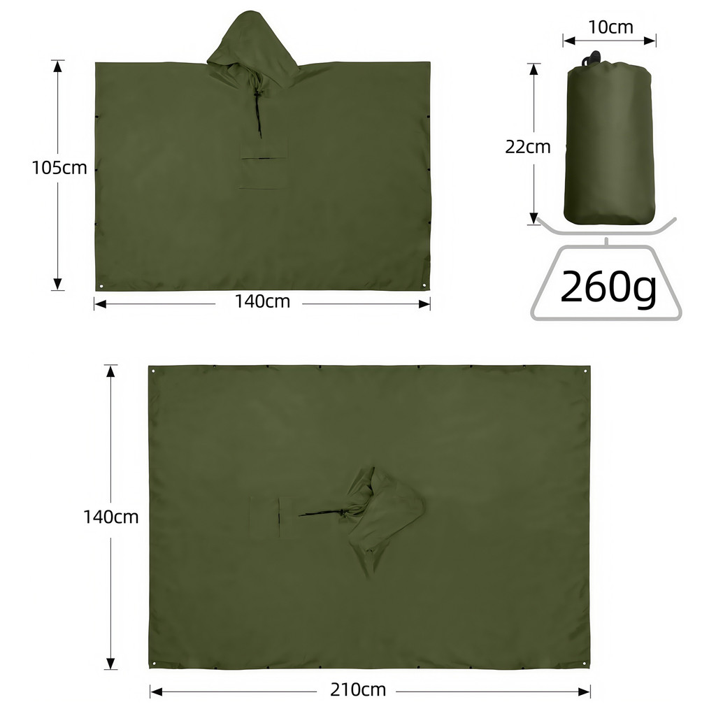 เสื้อกันฝนแบบมัลติฟังก์ชั่น เหมาะสำหรับ outdoor และยุทธวิธีพรางตา - รูปที่ 2