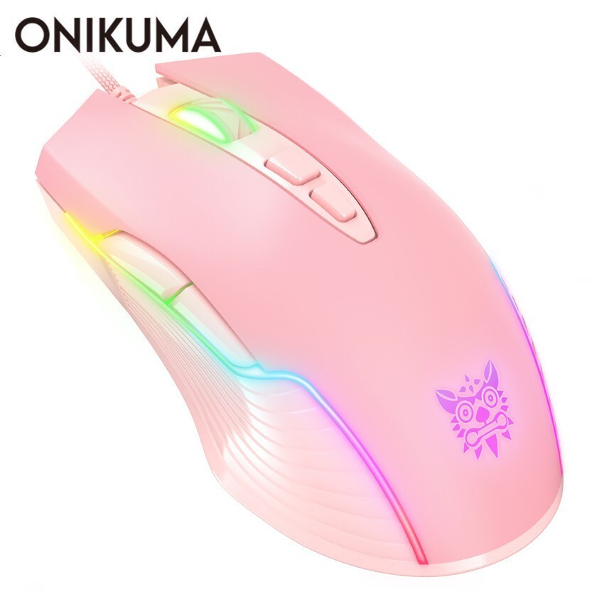 ONIKUMA CW905 เมาส์เกม USB 6400 DPI เมาส์สําหรับเล่นเกมแบบมีสาย 7 ปุ่มการออกแบบการหายใจ LED สีสําหรั