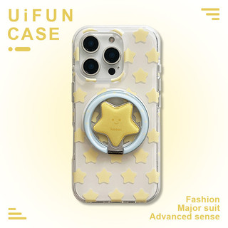 เกาหลียิ้มดาวพับวงเล็บแม่เหล็กโทรศัพท์มือถือกรณีเข้ากันได้สําหรับ ไอโฟน 16 15 14 มือโปร สูงสุด 13 16โปรแม็กซ์ IMD กันกระแทกปกหลังปลอกแข็ง