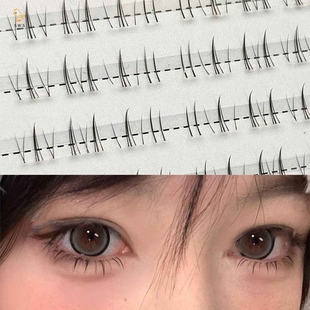 6 มม.ด้านล่างขนตา Wispy Cluster Eyelash Extensions Curled จาก Morning Till Night