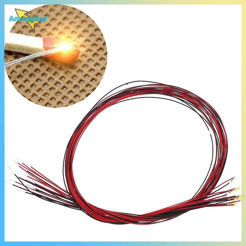 Amonghot> 10 ชิ้น 20 เซนติเมตร t0603wm ประสาน micro litz ตะกั่วแบบมีสาย warm white smd led 0603 ใหม่