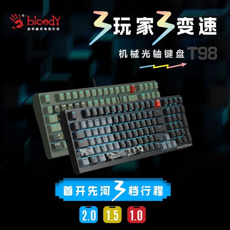 Shuangfeiyan Bloodman Ghost T98 คีย์บอร์ดแบบกลไก QL98 คีย์บอร์ด PBT Keycap ระเหิดแกนแสงเกม 98 คีย์