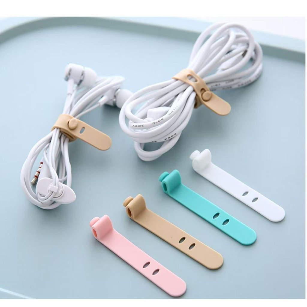 4PCS Creative Anti-Lost สายหูฟังซิลิโคนสายเคเบิลข้อมูลหัวเข็มขัดสายชาร์จ/สายคอมพิวเตอร์ Tidy-up Handy เครื่องมือ