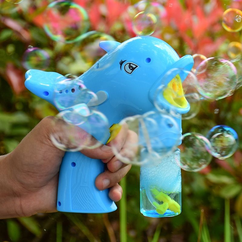 เด็กคู่มือ Bubble Blowing Machine Dolphin Inertial Bubble Gun ไม่มี Bubble Gun เครื่องมือที่มีประโยช