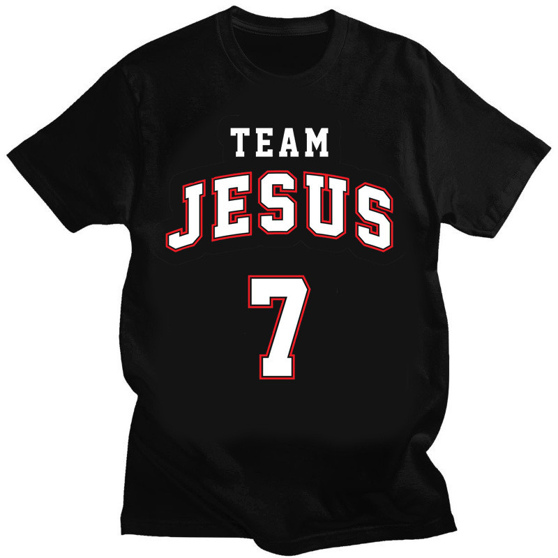 COD Team Jesus 7 Number T-shirt Funny Jesus Graphic T-shirts Wom KV0G
