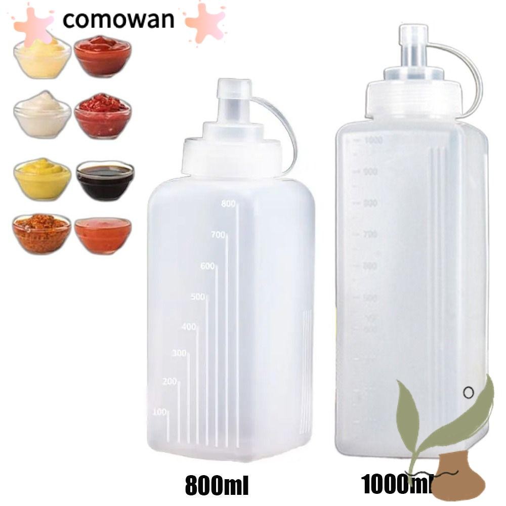 KOWAN 800/1000ml ขวดบีบซอส, อุปกรณ์ครัวกันฝุ่นขวดใส่เครื่องปรุง, PE ซอสมะเขือเทศขนมหวานความจุขนาดใหญ