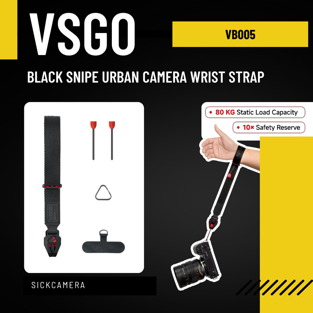 VSGO Black Snipe Urban Wrist Strap สายคล้องข้อมือ V-lock สำหรับกล้องและมือถือ รับน้ำหนัก 80kg