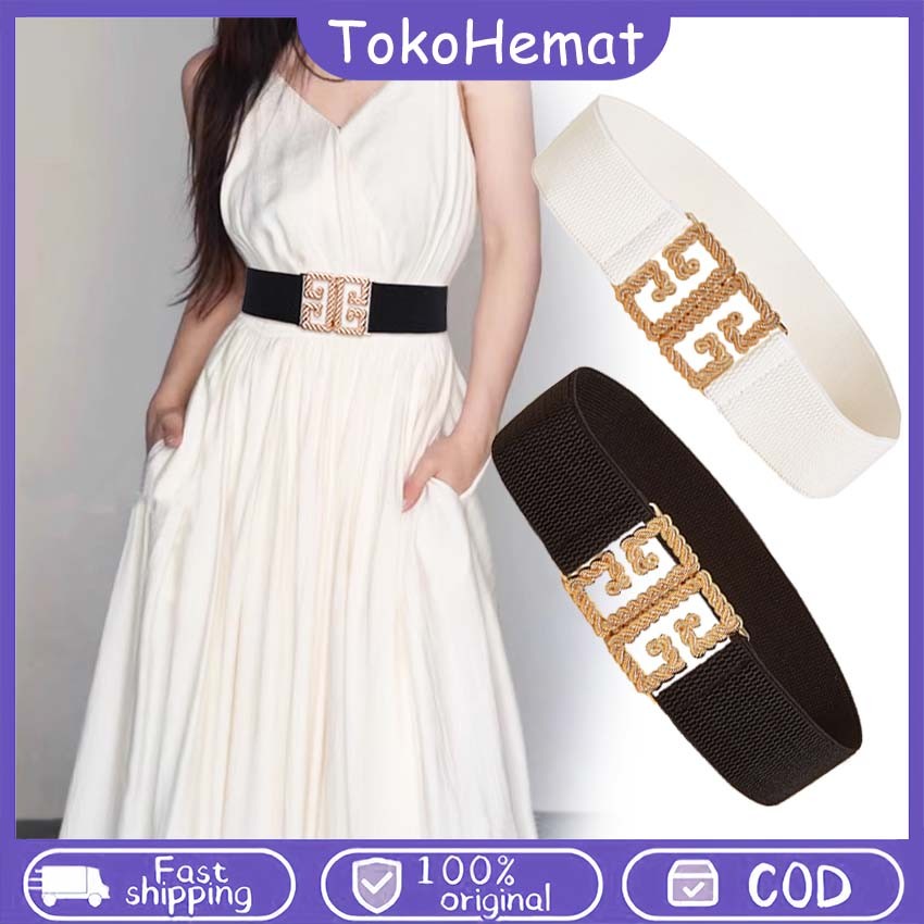 เข็มขัดยางยืดผู้หญิง Obi เข็มขัดนําเข้าแฟชั่นเกาหลี ดีไซน์ทันสมัย Fashion Motif