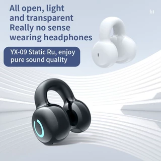 BREEZE หูฟังคลิปหู, Bone Conduction Single Ear General Bluetooth 5.3 หูฟัง, โทรยาวพิเศษอายุการใช้งานแบตเตอรี่ยาวนานคลิปชุดฟังไร้สาย Bluetooth สําหรับ