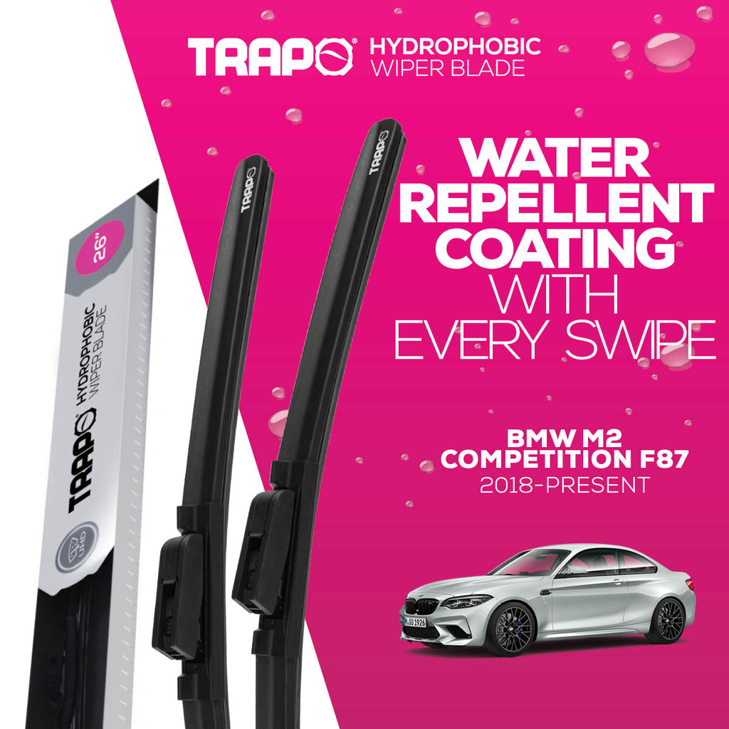 ใบปัดน้ําฝนรถยนต์ Trapo Hydrophobic สําหรับ BMW M2 Competition F87 (2016-2021) // BMW M2 G87 (2023-ป