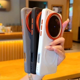 การกระจายความร้อนเคสโทรศัพท์แม่เหล็กสําหรับVIVO X300 Pro X200 X100 Ultra/Pro mini X100Sเลนส์โลหะธรรมดาหนังAnti drop Case Sensitiveปุ่มอิสระฝาครอบป้องกัน