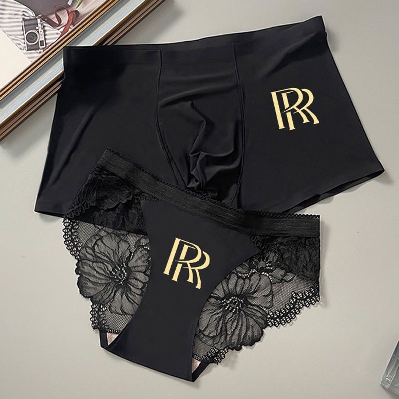 情侣内裤冰丝无痕夏季新款运动感蕾丝花边一男一女轻奢内衣套装Couple's Underwear Ice Silk Traceless Summer New Sports Sense20250924