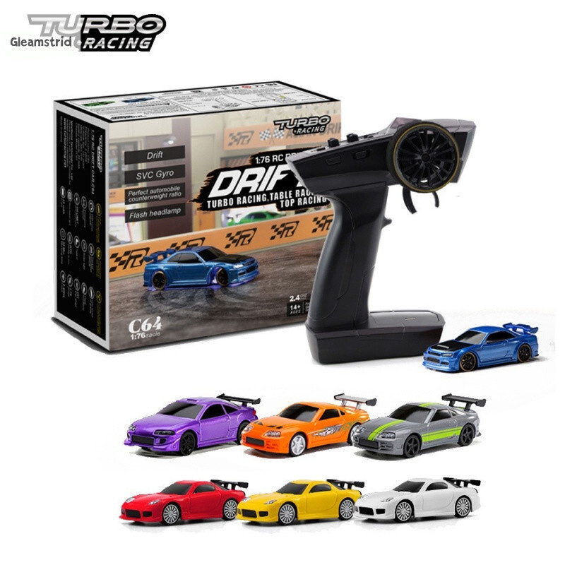 Gleamstrid Turbo Racing 1:76 C64 C71 TC01 Drift RC รถ DIY ถอดประกอบและดัดแปลง RTR ชาร์จรีโมทคอนโทรลH