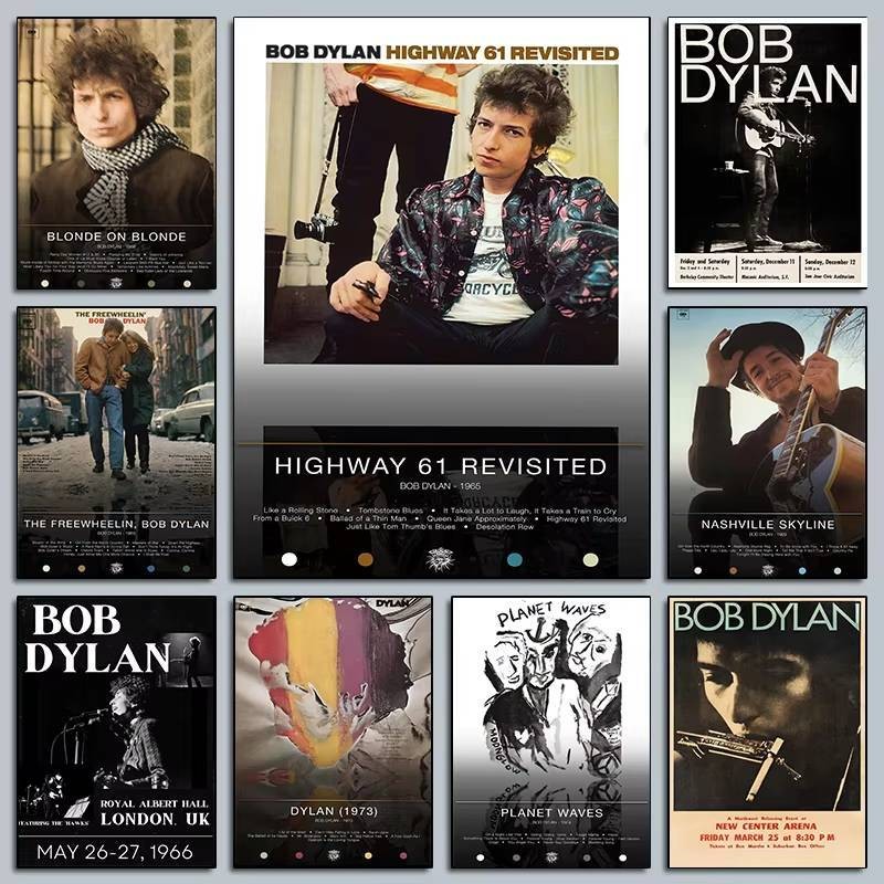 Poster คอนเสิร์ต Bob Dylan แบบintage สำหรับตกแต่งห้อง