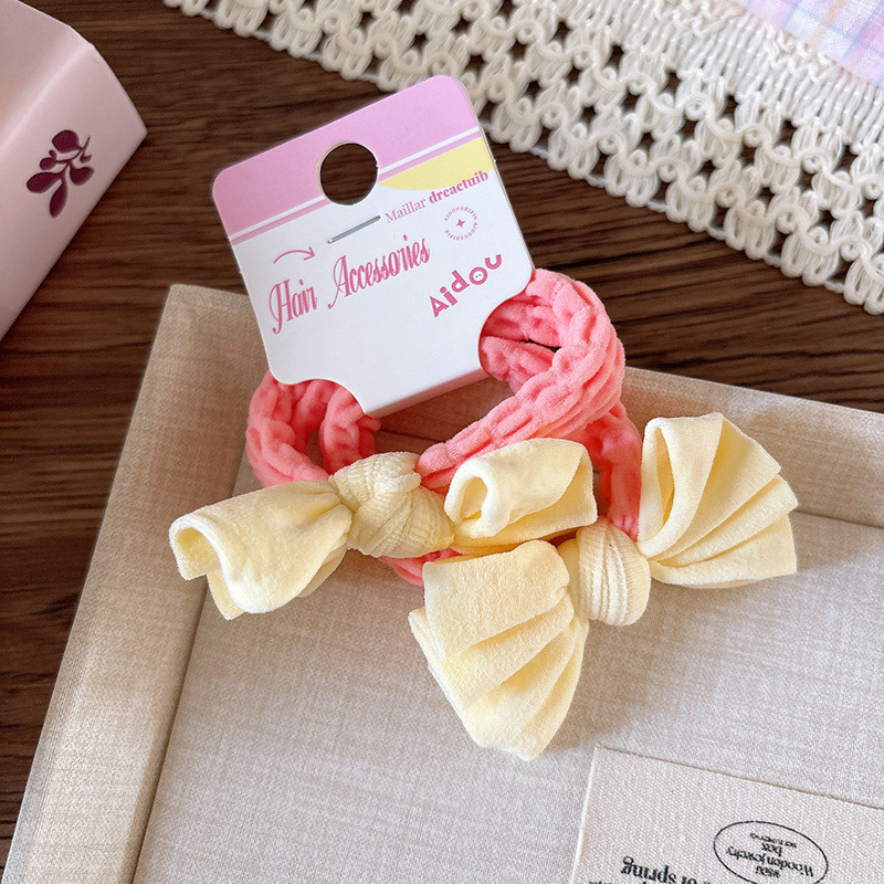 ยางรัดผมแบบยืดหยุ่นสำหรับเด็กผู้หญิง ลายโบว์น่ารัก เพื่อทรงผมประจำวัน - รูปที่ 4