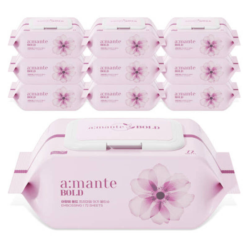 [APP only] 10 packs of 72 wipes + 10 packs of 10 (75 gsm) Amante High Flat Wipes