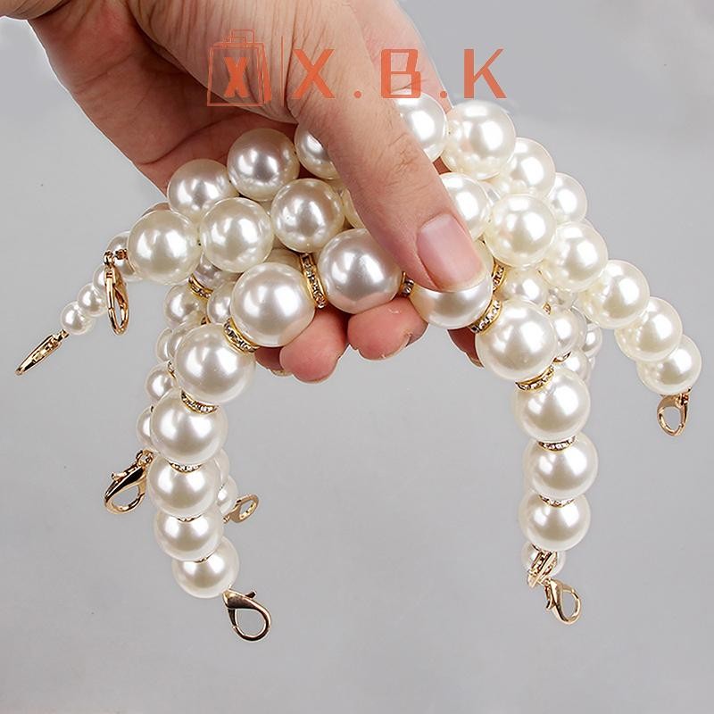 HSVN คลาสสิกสั้น Pearl Handle CHAIN สําหรับผู้หญิง Tote เปลี่ยนอะไหล่สายกระเป๋าไข่มุก HOT