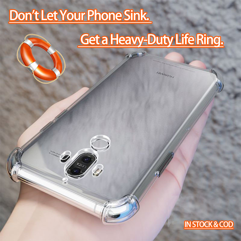 Huawei Mate 9 MHA-L29 MHA-L09 MHA-AL00 คริสตัลใส 4 มุมกันกระแทก Soft Jelly เคสโทรศัพท์ฝาหลังกันชนโปร