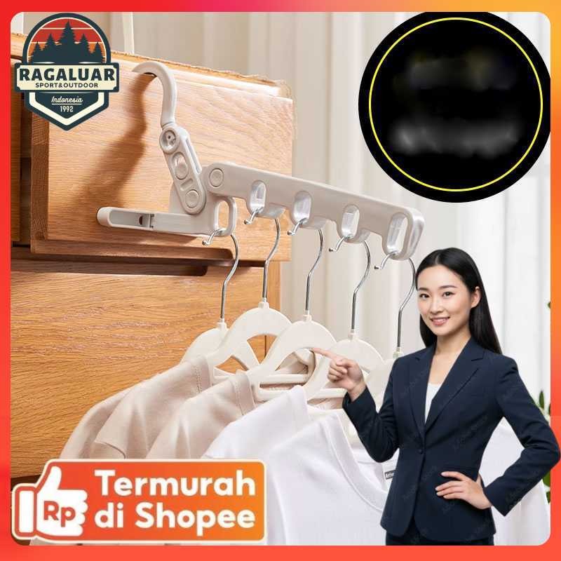 FMA ไม้แขวนเสื้อพับได้ 5 หลุม แบบพกพา 24.5 ซม. - FMA5H