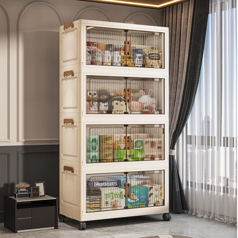 Leerhome ตู้เก็บของ รุ่นใหม่ พับได้ ดีไซน์มินิมอล บานประตูโปร่งใส แข็งแรง รับน้ำหนักได้ 200KG - รูปที่ 5