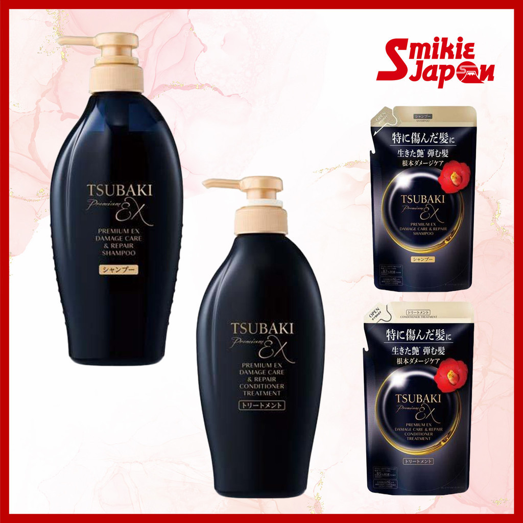 Shiseido TSUBAKI Premium EX Damage Care & Repair Shampoo Conditioner 450ml Refill Direct JapanCOD