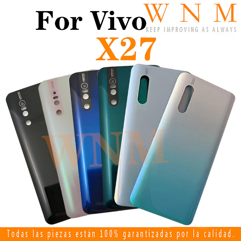 ฝาหลังแบตเตอรี่สําหรับ Vivo X27 V1829A V1838A แบตเตอรี่กระจกฝาหลังด้านหลังประตูกรณีเปลี่ยนชิ้นส่วน