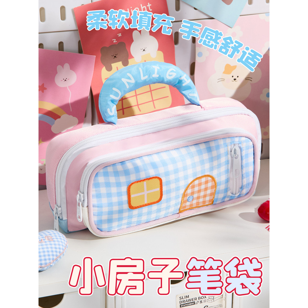 pencil case กล่องดินสอ กล่องดินสอ Dopamine House ins Style Girl 2025 กล่องเครื่องเขียนสไตล์ใหม่นักเร