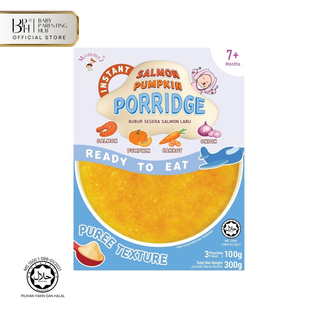 MommyJ (Exp 21.09.2026) Baby Instant Porridge Salmon Pumpkin 300grams/3x100grams 7months+