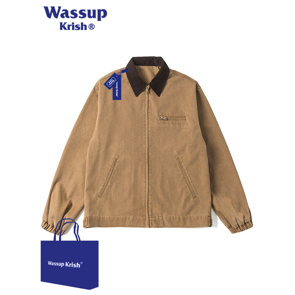 เสื้อแจ็กเก็ต WAS KRISH แบบ Carhart Wash American Lapel ทรงหลวม สไตล์แฟชั่น ใส่ได้ทุกรูปแบบ