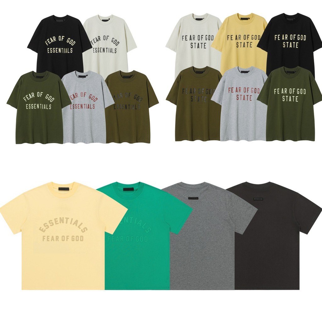 เสื้อยืดหลวม FEAR OF GOD สไตล์ STREET WEAR สำหรับทั้งผู้ชายและผู้หญิง
