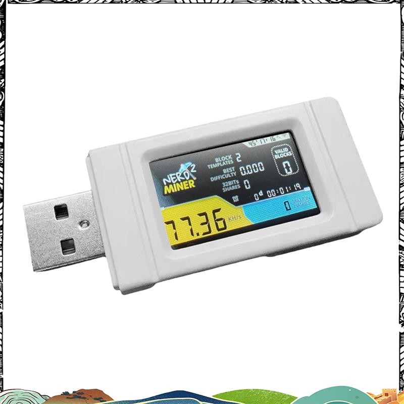 Superminer Nerd USB Miner 77KH/S หน้าจอสี BTC Solo Mining Miner Mini Bitcoin BTC Miner Nerd Miner