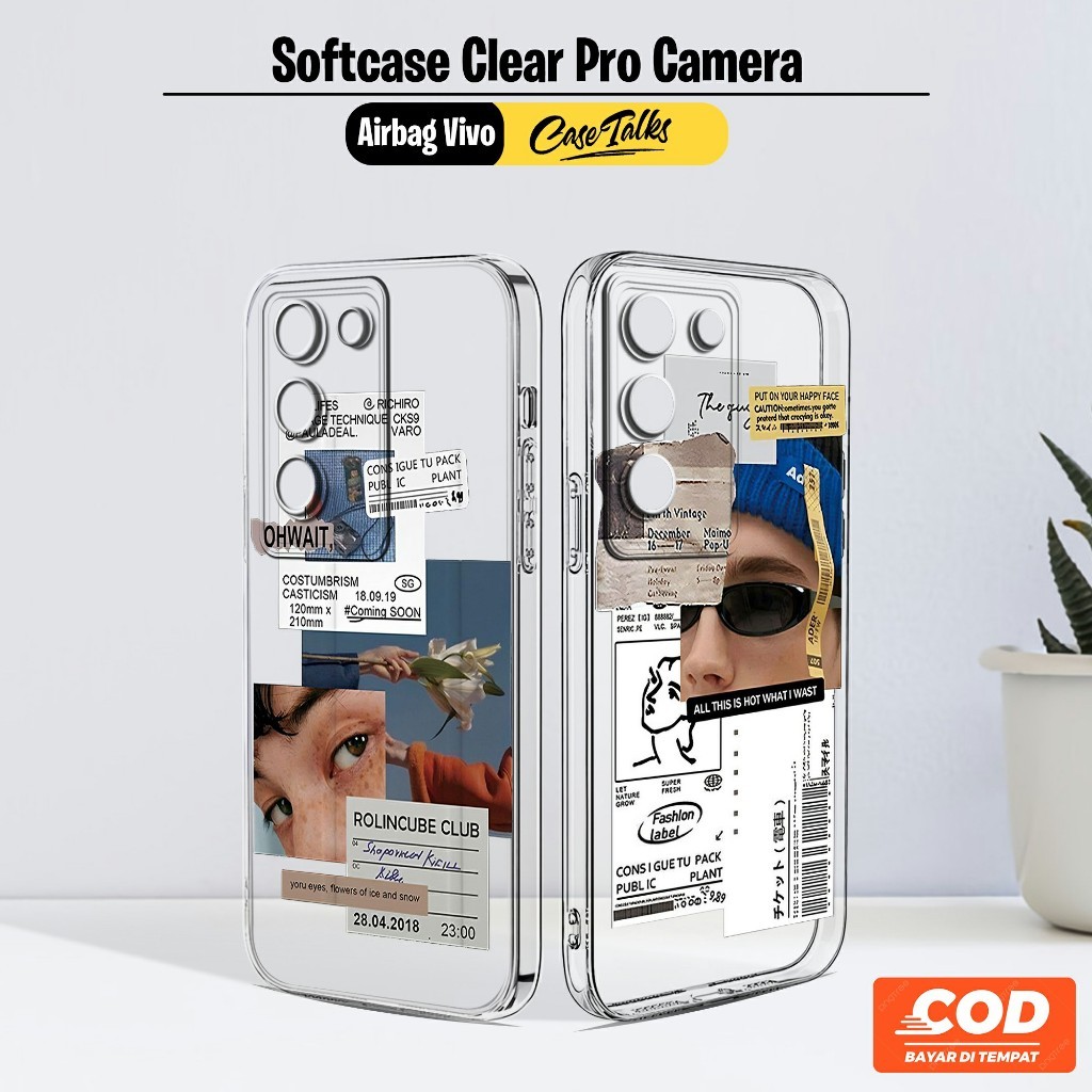 Softcase Airbag ใส (Clear01) Vivo Y100 Y17S Y16 Y20 Y20S Y21 Y21S Y21A Y21T Y22 Y22S Y35 Y36 Y15S Y0