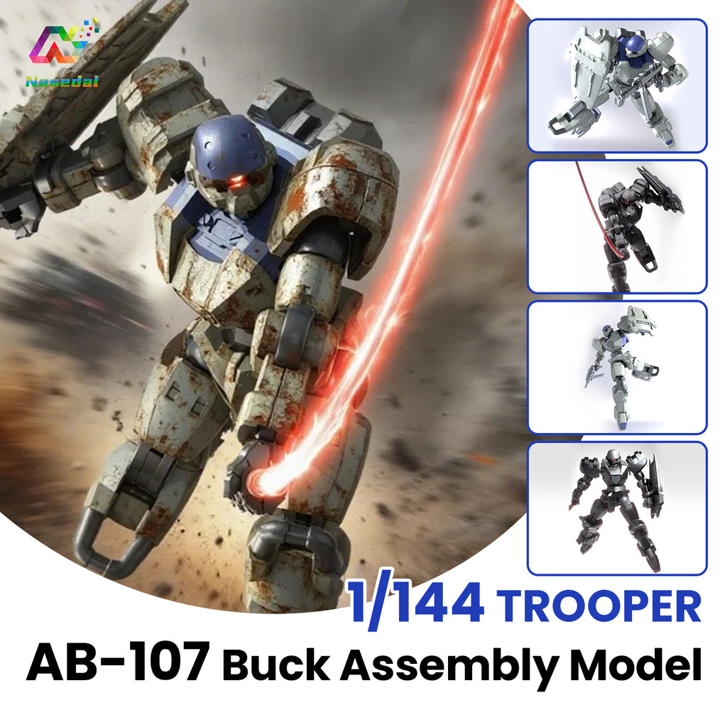 Sheik แผ่นดินใหญ่ 1/144 Scale TROOPER AB-107 Buck Assembly Model Kit - Mass-ผลิต Assault Mecha Action Figure พร้อมรายละเอียดโครงกระดูกแบบโลหะเหมือน