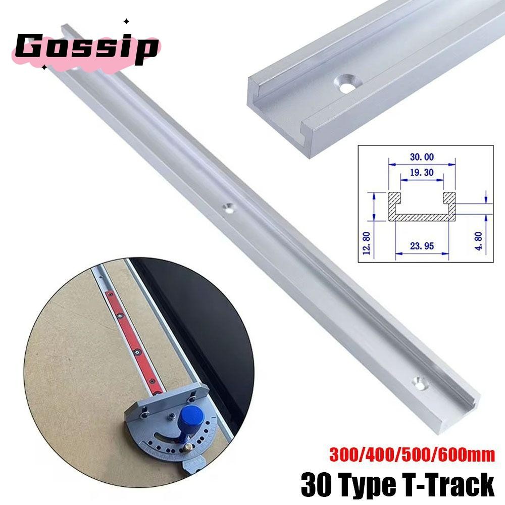 GOSSIP 1 ชิ้น T-Slot Track, 300-600 มิลลิเมตรรางท่องเที่ยวสไลด์ T-Track, ทนทานอลูมิเนียม 30 ประเภท T