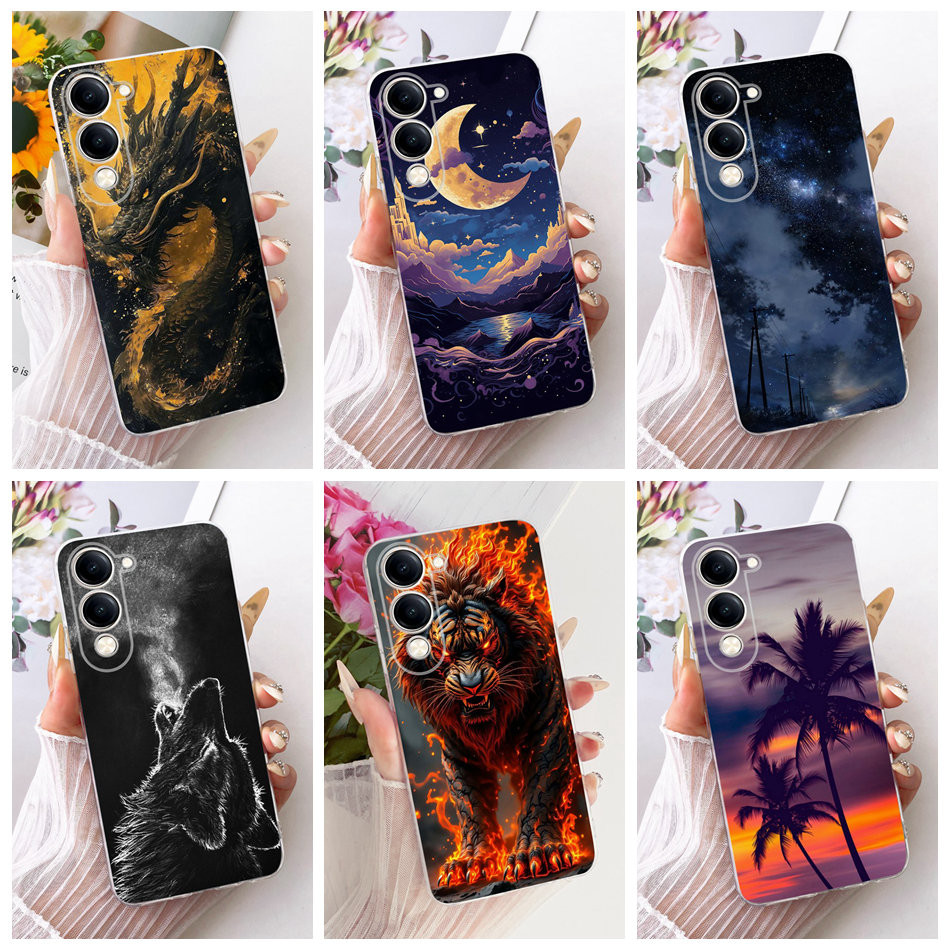 สําหรับ Vivo Y04s Y04e V2430 ใหม่ Cool Tiger Dragon รูปแบบเคสโทรศัพท์ Vivo Y04S Y04e 4G ซิลิโคนนุ่ม TPU กรณี