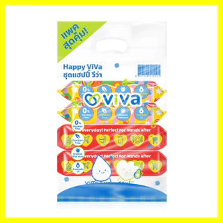 ViVa Happy Viva Set 5pcs ชุดแฮปปี้ วีว่า เซททิชชู่เปียก 5ชิ้น.