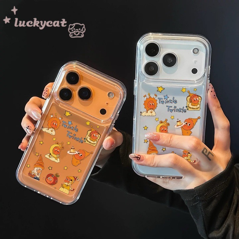 ใช้งานร่วมกับ iPhone 17 16 15 14 13 12 11 Pro Max X XR XS Max 7 8 Plus SE2020 เคสโทรศัพท์น่ารักดาวสีเหลืองและเด็ก Clear Soft ฝาหลัง