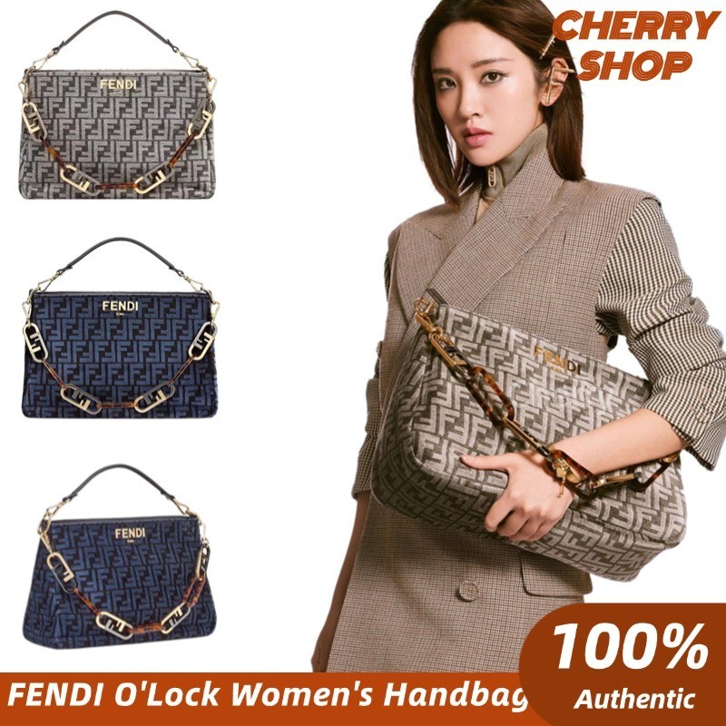 ✨Fendi O'Lock Women's Handbag Fendi Cowhide Crossbody Bag & Shoulder Bag