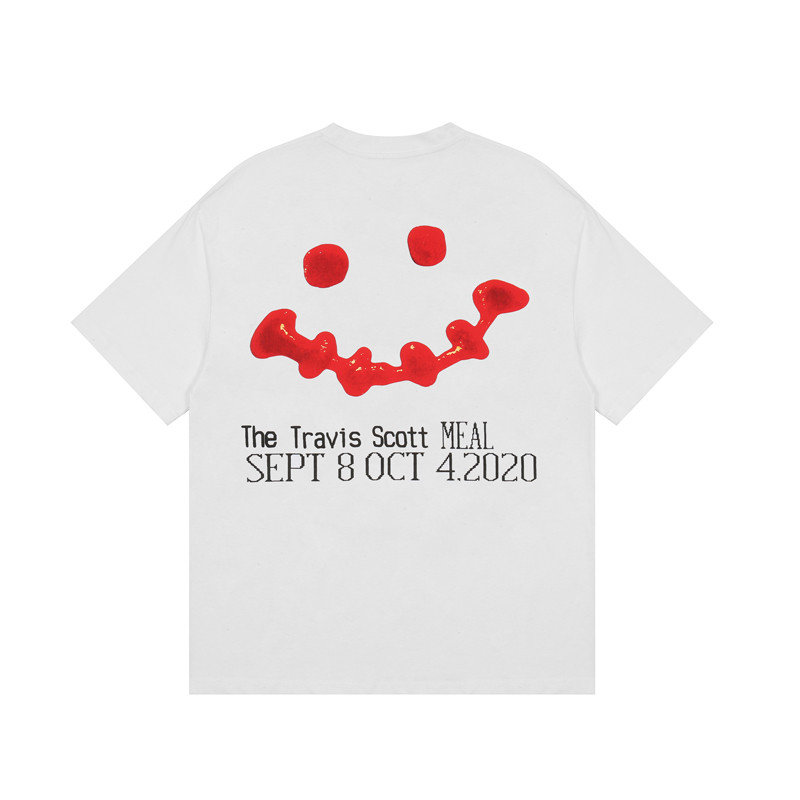 Fog x Travis Scott เสื้อยืดพิมพ์ลายซอสมะเขือเทศ รอบคอนุ่มนวล สำหรับทั้งผู้ชายและผู้หญิง