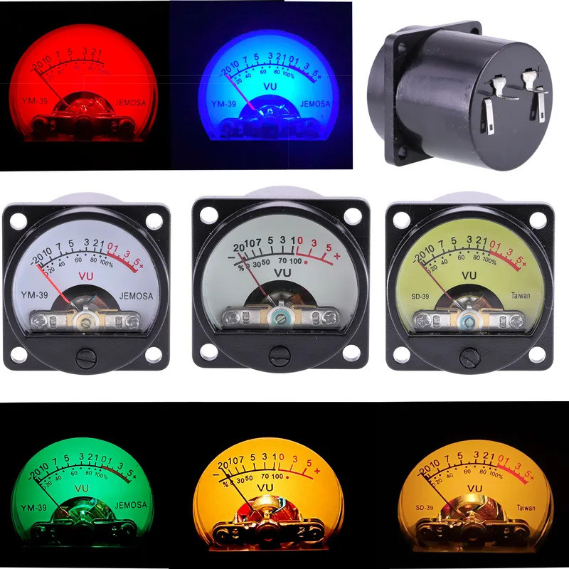1PC VU Meter 500VU พร้อม Backlight Sound Pressure Audio Meter Driver board DC/AC 6-12V อินพุต 35 มม.