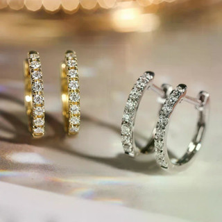 แฟชั่น 925 เงินสเตอร์ลิง Minimalist Cubic Zircon Hoop ต่างหู…