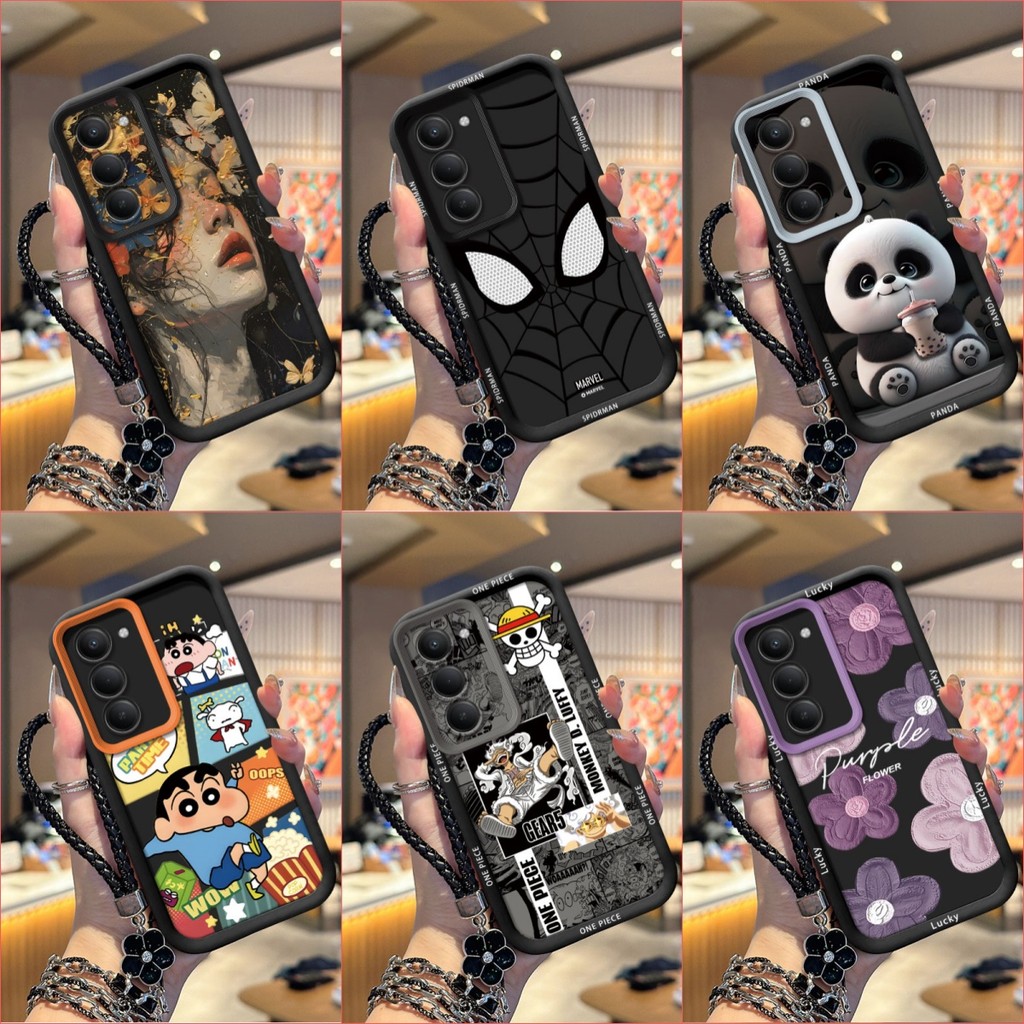 เคส Redmi 15 5G 2025 เคสป้องกันโทรศัพท์ซิลิโคนอ่อนนุ่มเทรนด์ภาพสีดํา TYHS