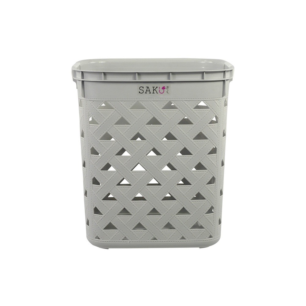 Big-hot SAKU ตะกร้าลายหนัง รุ่น FT-502/A ขนาด 37.50x41x44 ซม. สีเทา สินค้าขายดี