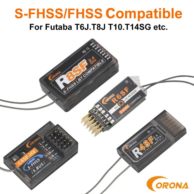Corona R4SF R6SF R8SF C4SF S-FHSS/FHSS ตัวรับสัญญาณ FUTABA S-FHSS T6 14SG T8J วิทยุ