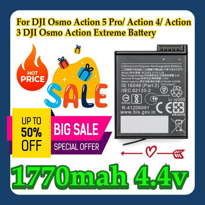 สําหรับ DJI Osmo Action 5 Pro/ 4/ 3 DJI Osmo Action Extreme แบตเตอรี่