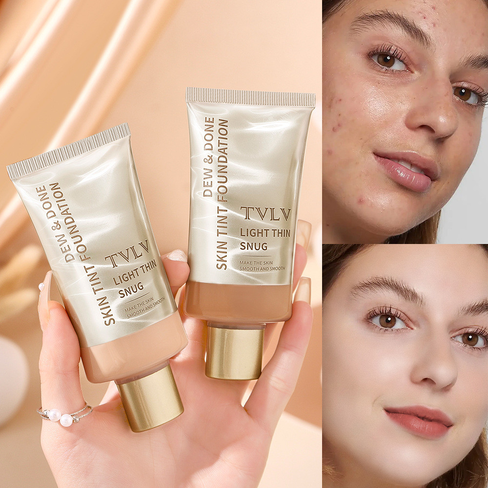 TVLV Clear Colored Moisturizing Liquid Foundation Moisturizing Fit Non-sticking Powder Holding แต่งห