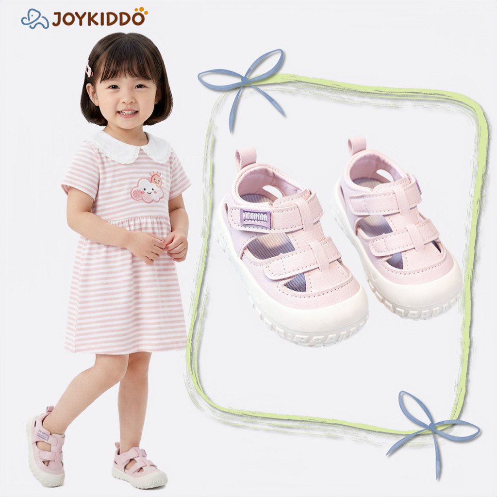 รองเท้าสำหรับเด็กเรียนรู้การเดิน แบบใหม่ ฤดูร้อน พื้นนิ่มและหัวปิด เพื่อความปลอดภัย ออกแบบมาสำหรับใช้งานในชายหาดและระบายอากาศได้ดี